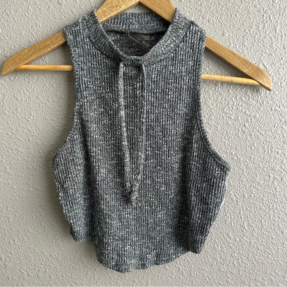 Gymshark Heather Gray Slounge Ribbed Crop Tank‎ Top